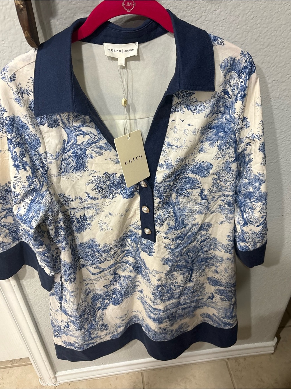 Entro Women’s EMMA TOILE DRESS - NAVY BLUE Size Medium NWT - Picture 4 of 16